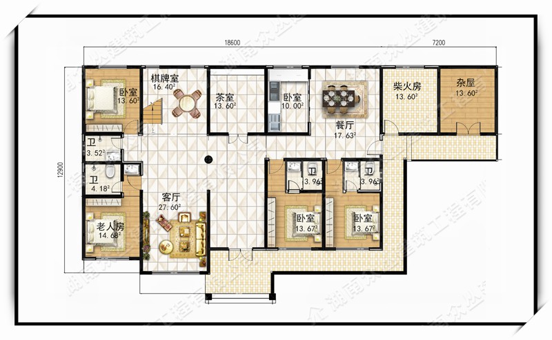 60W中式别墅 农村自建房施工装修整体交付