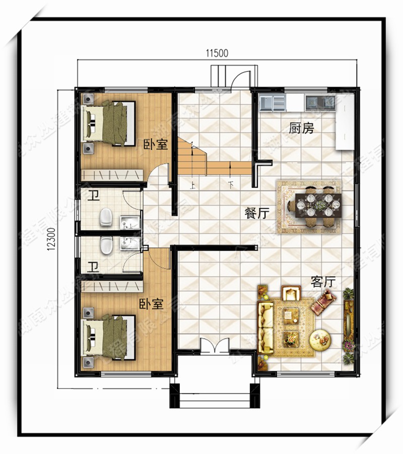 新品农村自建房别墅设计图纸 二层简欧房屋设计