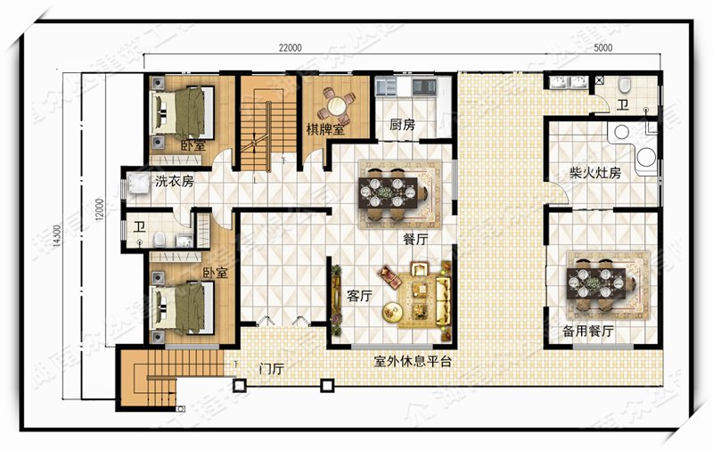 农村三层复式欧式别墅设计施工效果全套图纸