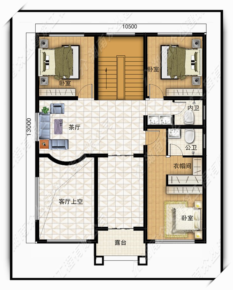 10×13米农村别墅3层简欧风格自建房