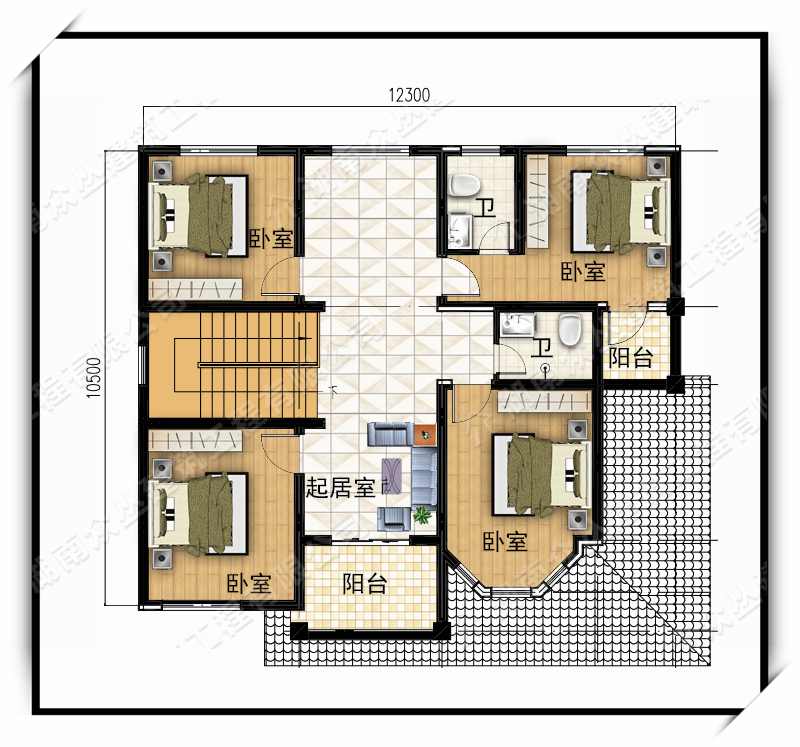 二层欧式带堂屋农村自建房别墅设计施工图纸及