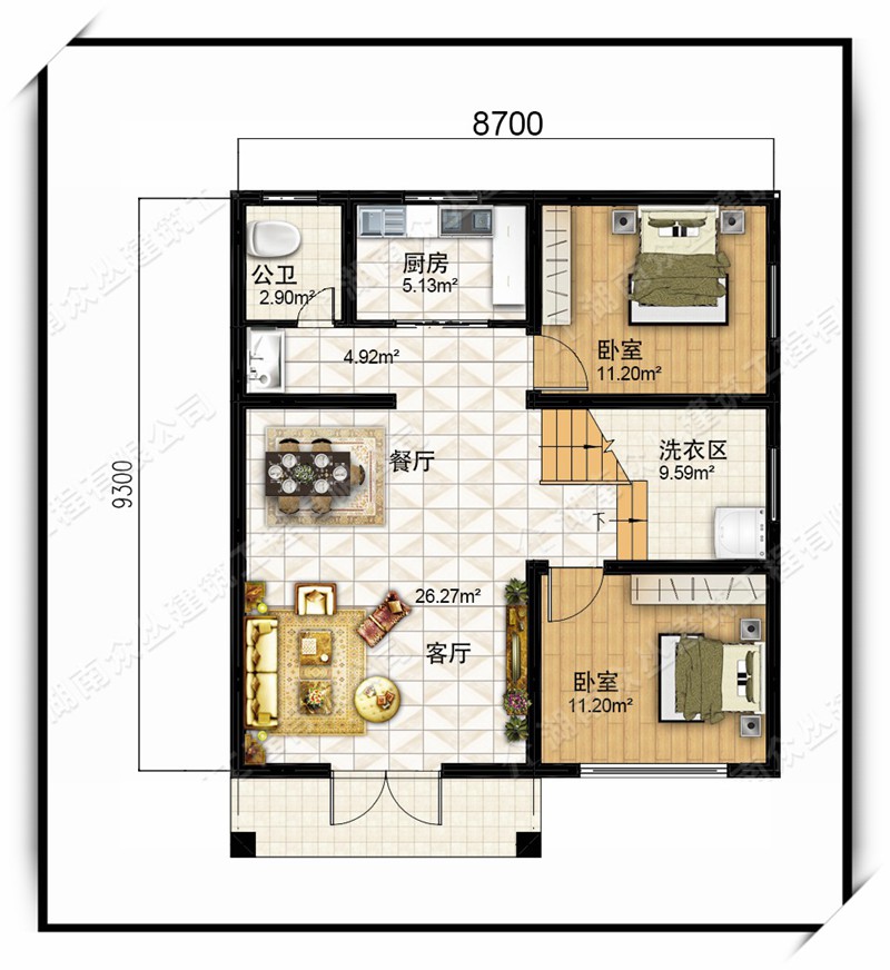 经典户型新农村30万别墅三层设计新款效果图