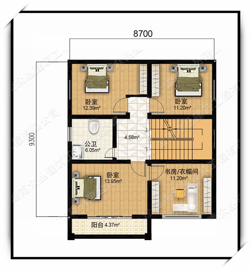 经典户型新农村30万别墅三层设计新款效果图