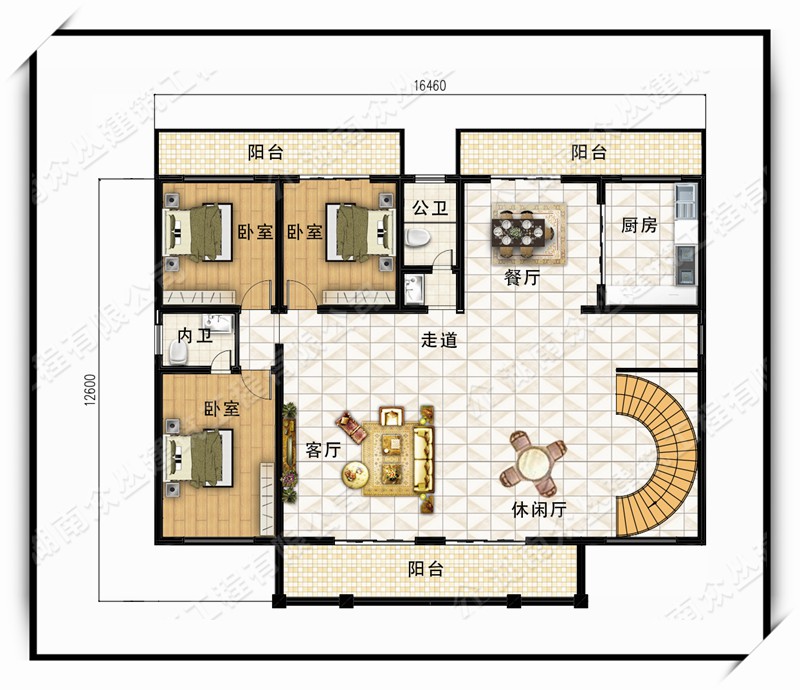 新农村四层自建楼房欧式别墅罗马柱