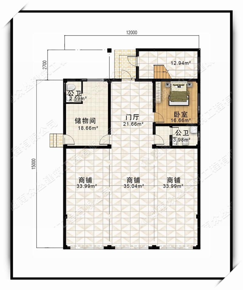 三层临界带商铺新式自建房效果图施工图