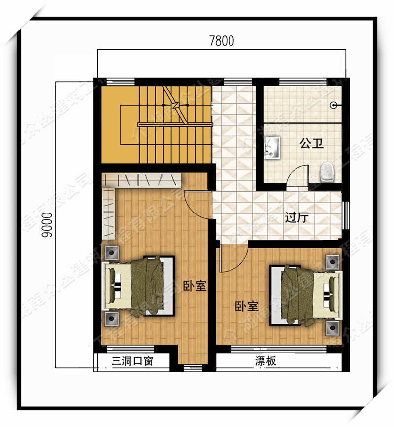 四层简欧占地67平乡村设计图纸，简约实用！